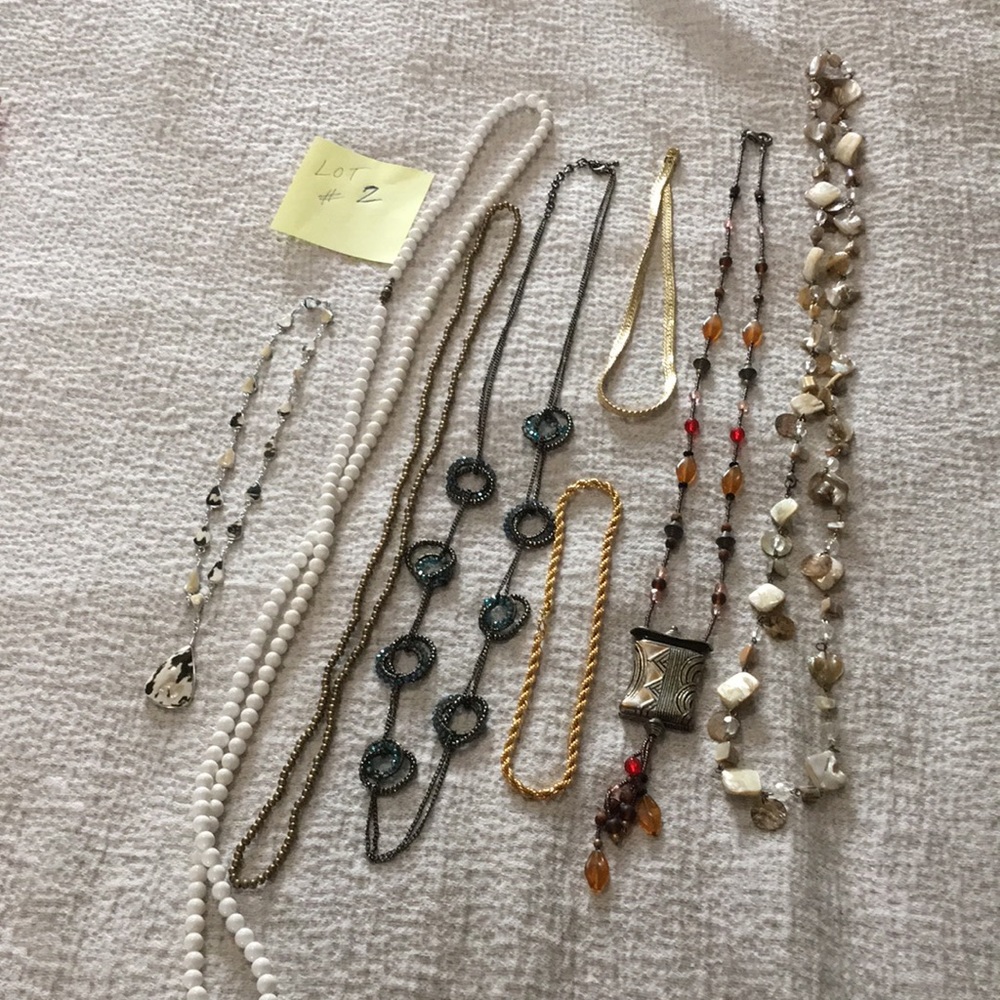 8 vintage and costume necklaces